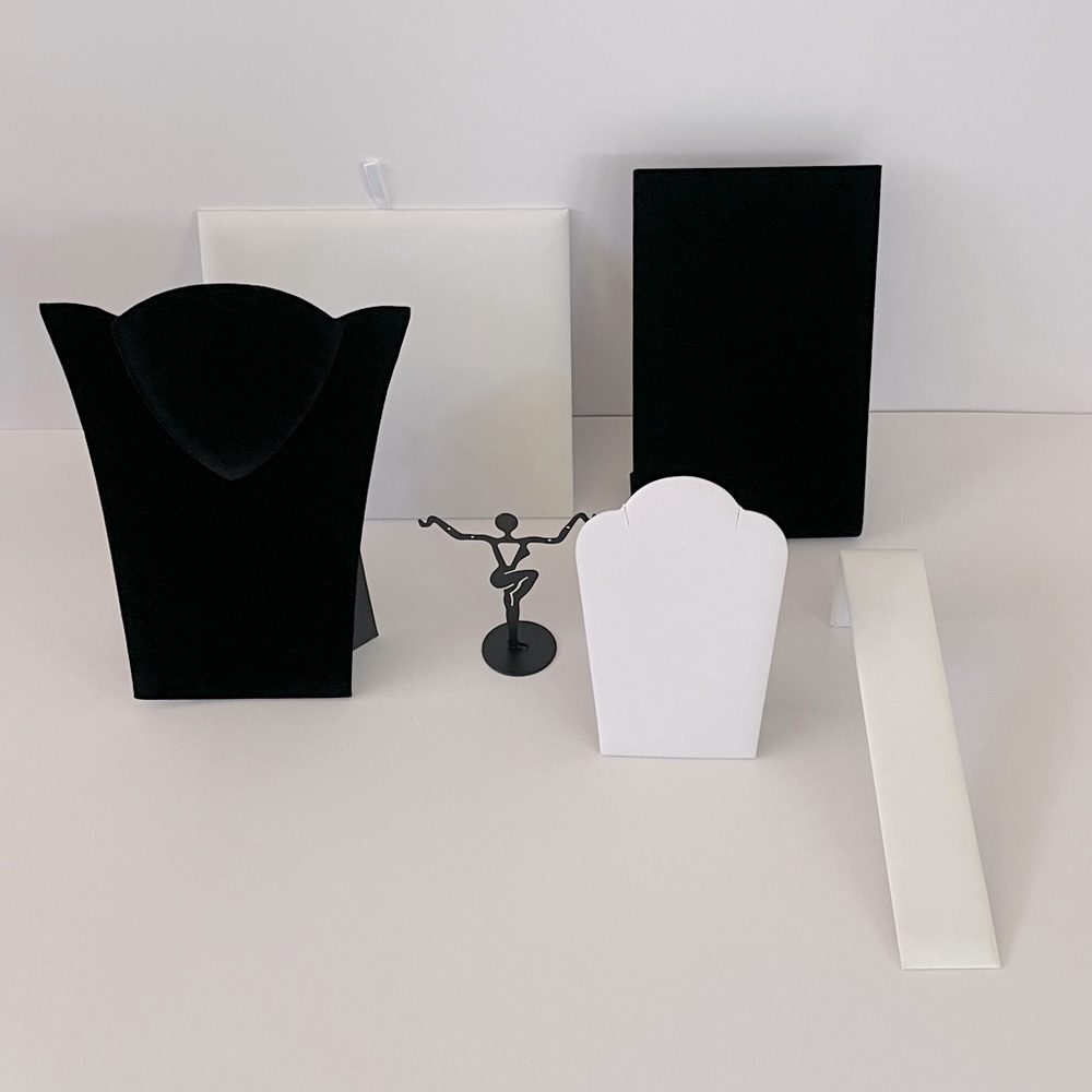 NWOT Jewelry Displays for Necklaces, Bracelets, Earrings Black, White